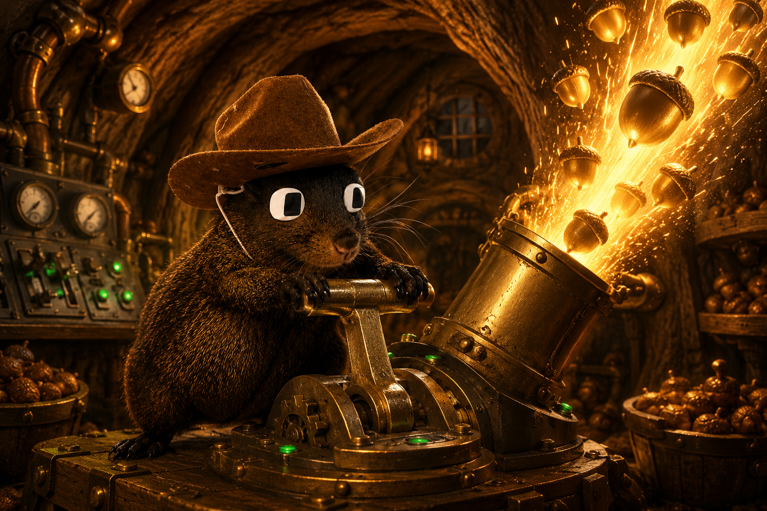 Pnutomo inside the acorn vault